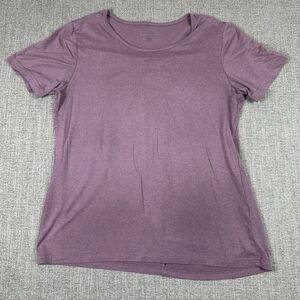 4/$20 Legend Womens L Purple Shirt Short Sleeve Made In Egypt Summer Breezy Tee